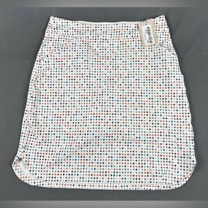Peter Millar White A-Line Skirt with Multicolor Dot Print